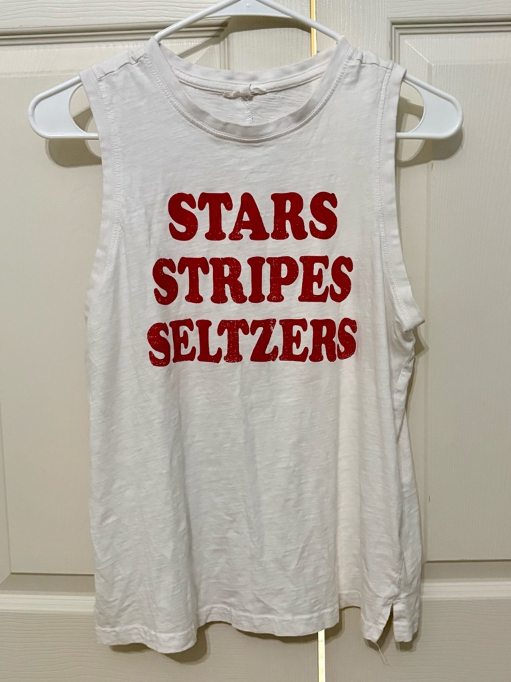Stars Stripes Seltzers White Tank Top Size Medium Maurices 4th Of July Americana